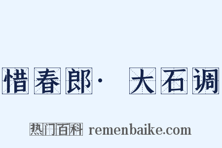惜春郎·大石调是什么意思的图片